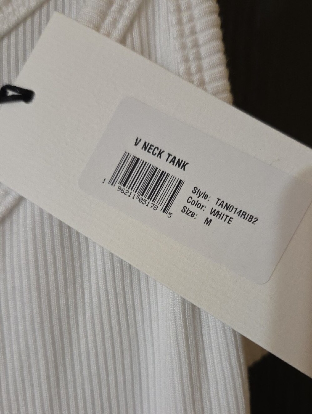 SPRWMN White Ribbed Tank Top - Picture 2 of 3